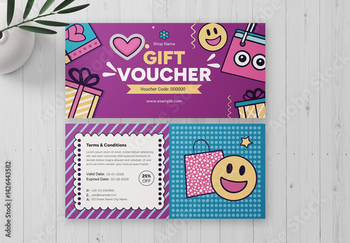 Colorful Gift Voucher Template