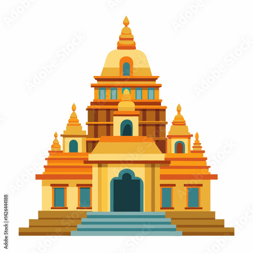 Indian Temple Mandir Vector Illustration
