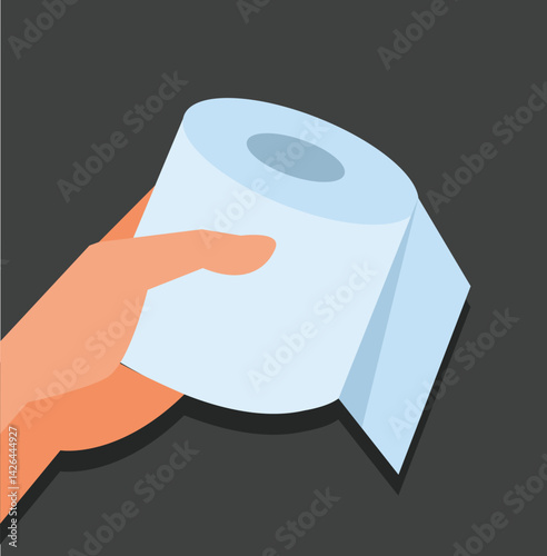 hand holding paper towel roll