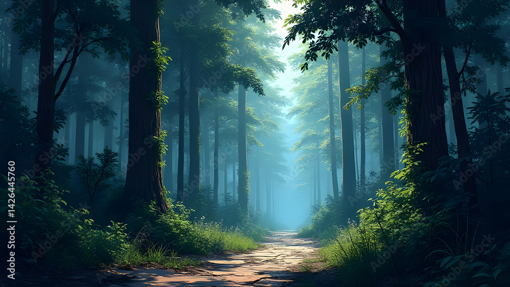 Naklejka premium forest in the morning