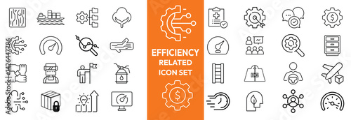 Energy Efficiency Line Editable Icons set. Vector illustration in modern thin line style of ecology related icons: energy saving light bulb, sustainability, electricity, and more.