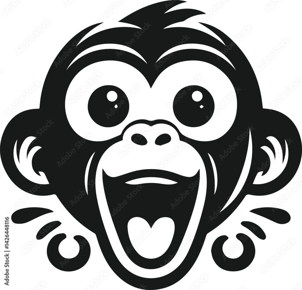 Fototapeta premium Monkey vector silhouette