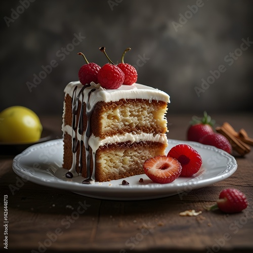 chocolate cake on the plate