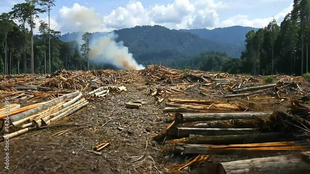 Smoke Logging Deforestation, logging, rainforest, smoke, mountains, environmental ...