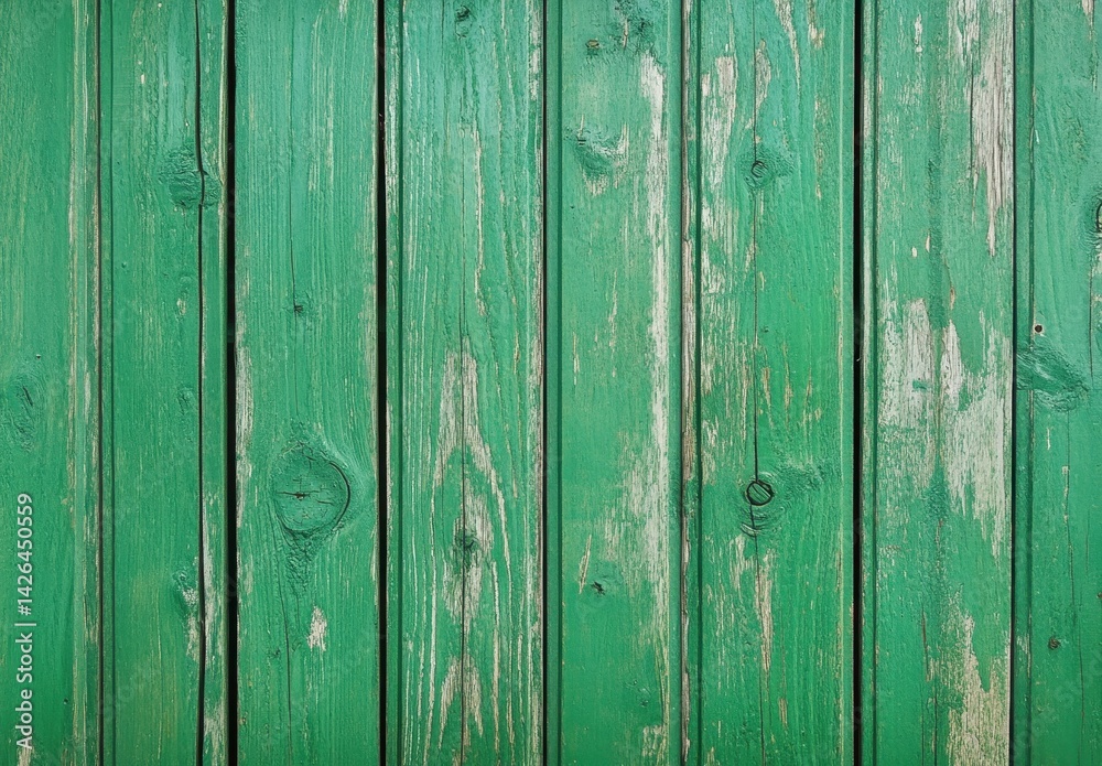 Fototapeta premium Aged green wooden planks (1)