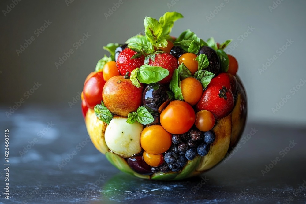 Caprese salad with balsamic glaze.