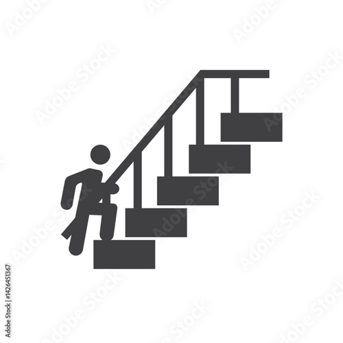 Person climbing stairs icon