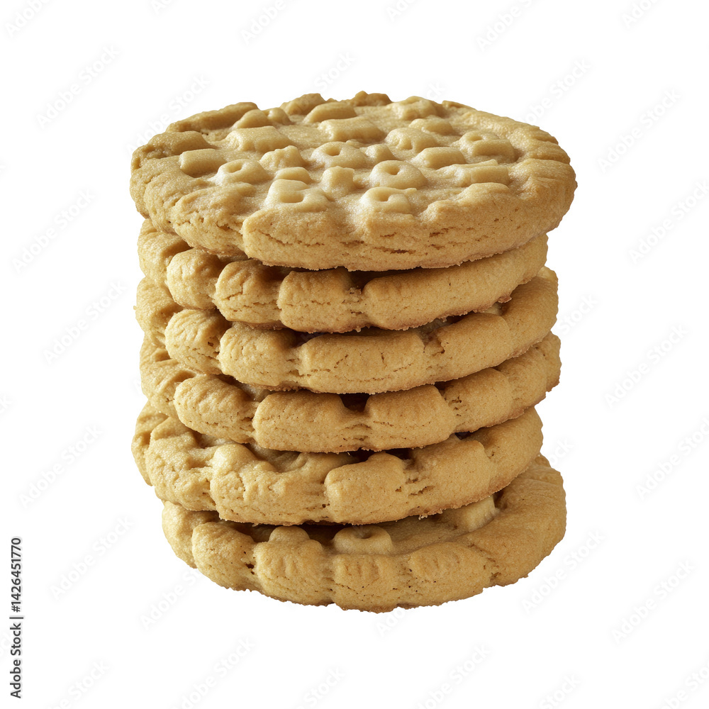 Stack of Delicious Golden Brown Peanut Butter Cookies Stack of Delicious Golden Brown Peanut Butter Cookies