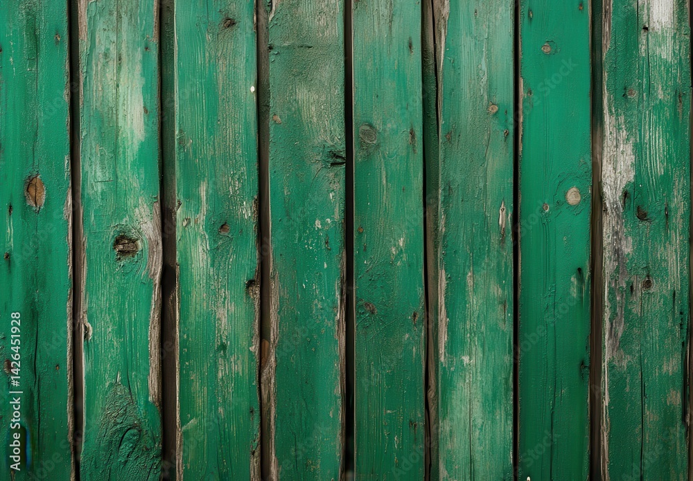 Fototapeta premium Aged green wooden planks (2)