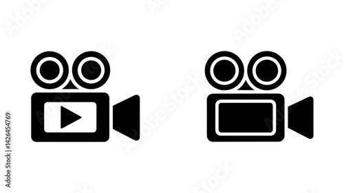Capturing Cinema: A captivating view of two iconic camera illustrations, symbolizing the essence of filmmaking and visual storytelling.