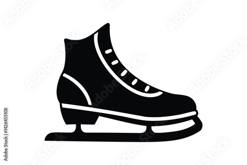 Ice skates icon silhouette