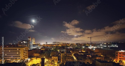 Timelapse of Night view of Beirut, Lebanon featuring the city lights, buildings, and skyline. Perfect for travel blogs, editorial content, and social media posts.