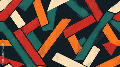 Wallpaper Mural Abstract Geometric Pattern with Textured Lines Torontodigital.ca
