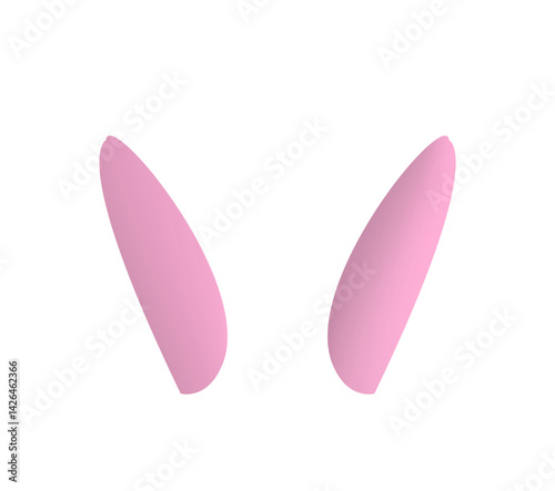 Pink bunny ears isolated on white background