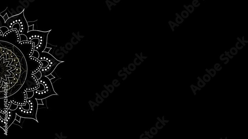 Islamic Background Overlay for Eid Circular Motion Video Glowing Mandala Ornament Rotating Arabesque Pattern Spiritual Ramadan Animation for Religious Design and Celebrations
