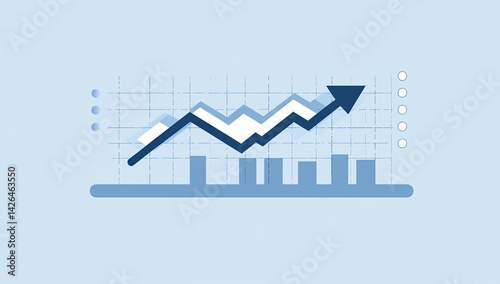 Upward trending graph showing positive growth over time