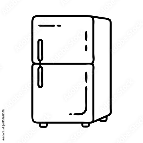 Modern refrigerator illustration in minimal vector style  