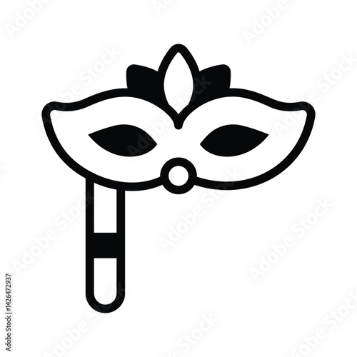 Visually appealing icon of masquerade designed in glyph style