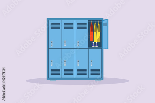 Travel Locker Concept. Colored flat vector illustration isolated
