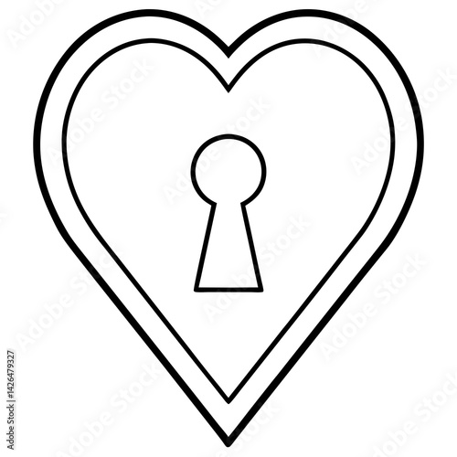 Heart Unveiled Keyhole Line Art Masterpiece