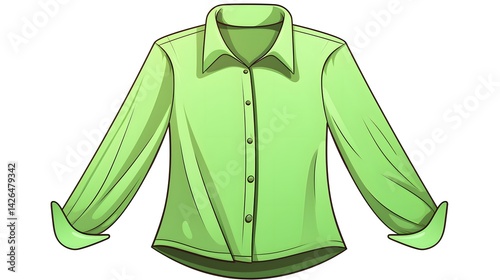 Trendy light green cartoon blouse design for women with comical twist illustration