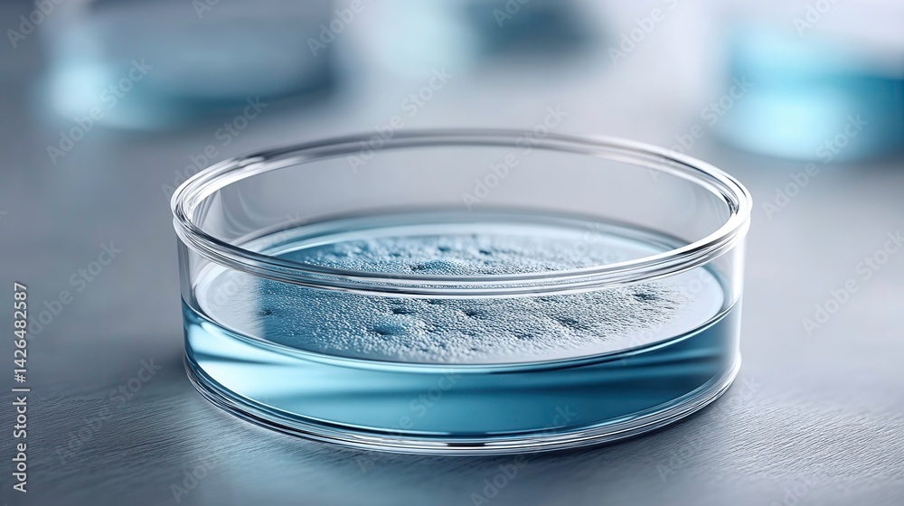 Petri Dish, Microbiology, Science - Close-up view of a petri dish containing bacteria or other microorganisms in a research lab environment. Petri Dish, Microbiology, Science - Close-up view of a petri dish containing bacteria or other microorganisms in a research lab environment.