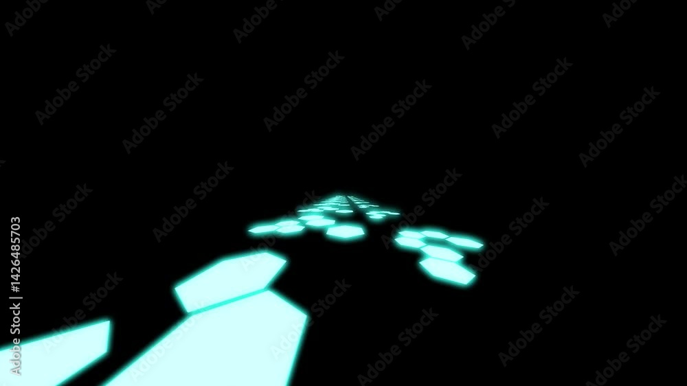 Glowing Hexagon Tunnel Loop Animation 1