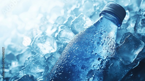 A refreshing image of a rehydration drink with ice cubes, promoting hydration and health