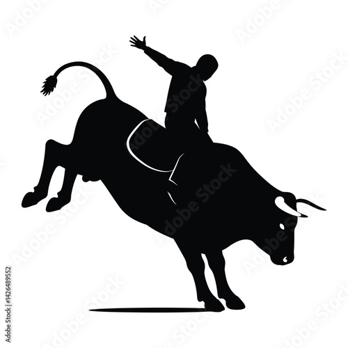 Silhouette of a running horse in black vector illustration