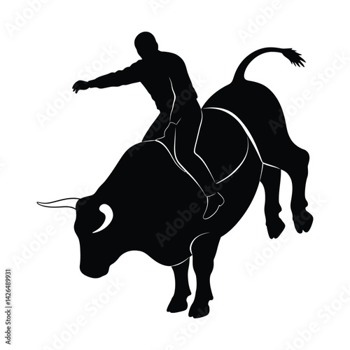 Silhouette of a running horse in black vector illustration