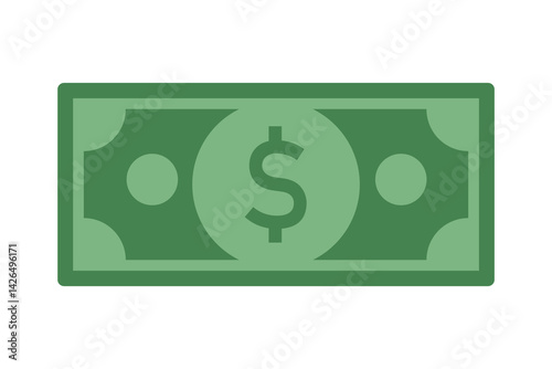 USD dollar cash money currency banknote in green color  of united states of America , it is create by vector illustration and ESP file.