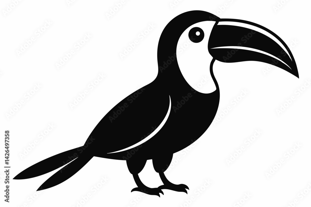 Fototapeta premium toucan sihouette black vector