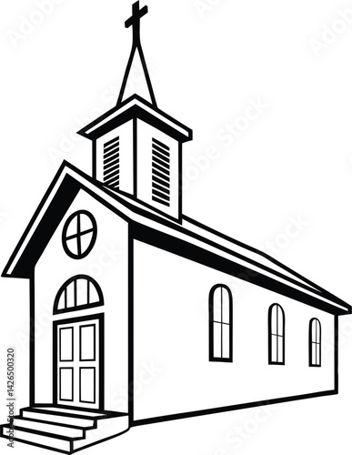 church building, vector, icon