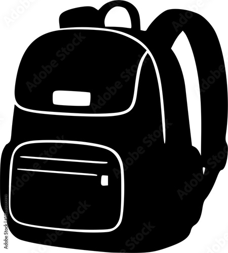 black backpacks on a white background vector illustration silhouette 