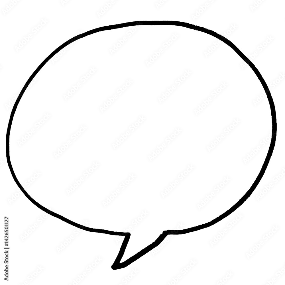Hand drawn speech bubbles - comic style outline elements for conversation and message decoration Hand drawn speech bubbles - comic style outline elements for conversation and message decoration