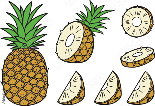 set of pineapple