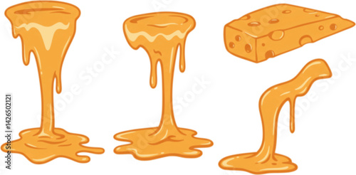 Vector melted cheese isolated on white background. Cheese vector. wallpaper. cheese on white background. Cheese frame.
