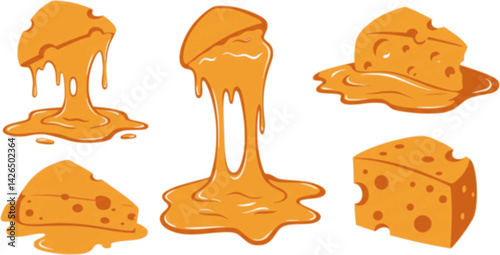 Vector melted cheese isolated on white background. Cheese vector. wallpaper. cheese on white background. Cheese frame.
