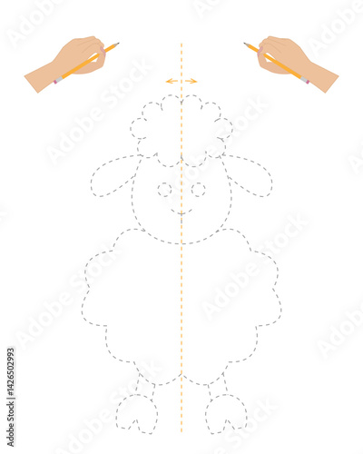 Neuropsychological exercise Sheep. Circle with both hands at the same time