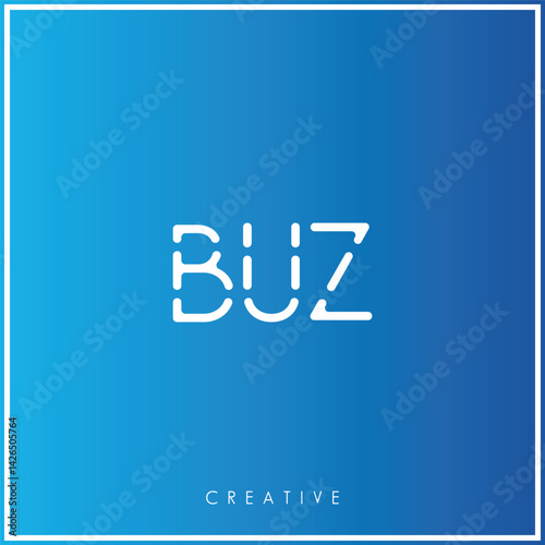 BUZ Creative Minimal monogram and logo. Elegant leaves. Modern design. Premium Vector latter logo design. Creative Logo. Vector Illustration logo. letters Logo. Brand Identity  Logo.  Company Logo.