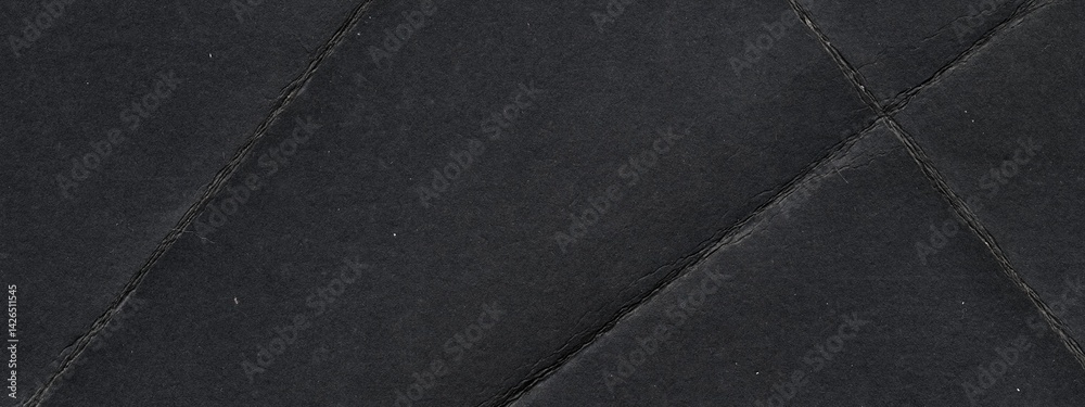 Fototapeta premium black folded paper long horizontal detailed texture