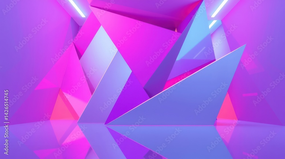 Abstract Geometric Neon Space