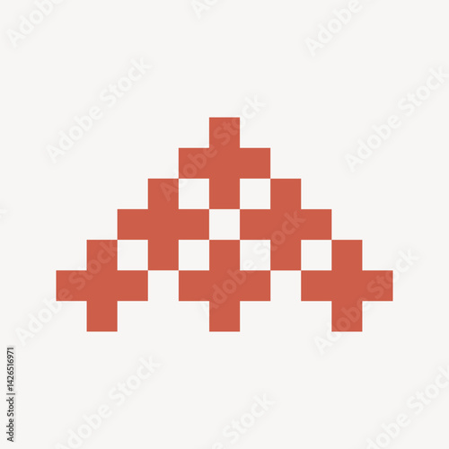Plus sign mountain shape collage element vector