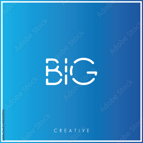 BIG Creative Minimal monogram and logo. Elegant leaves. Modern design. Premium Vector latter logo design. Creative Logo. Vector Illustration logo. letters Logo. Brand Identity  Logo.  Company Logo.