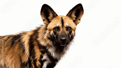 Savannah mosaic african wild dog isolated watercolor vector illustration svg 