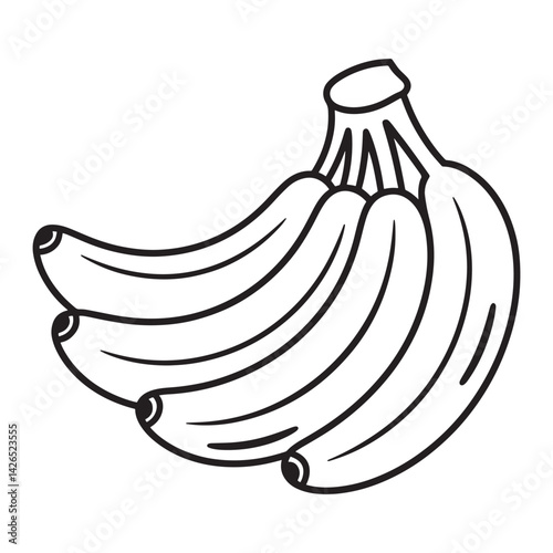 Banana Bunch Vector Illustration - Fresh Tropical Fruit Design