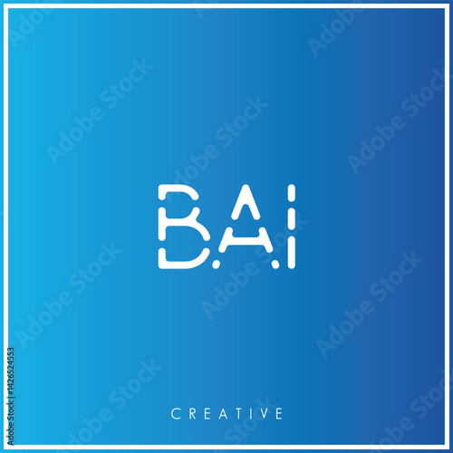 BAI Creative Minimal monogram and logo. Elegant leaves. Modern design. Premium Vector latter logo design. Creative Logo. Vector Illustration logo. letters Logo. Brand Identity  Logo.  Company Logo.