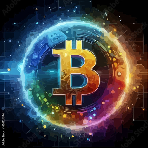 digitally created image representing bitcoin 6