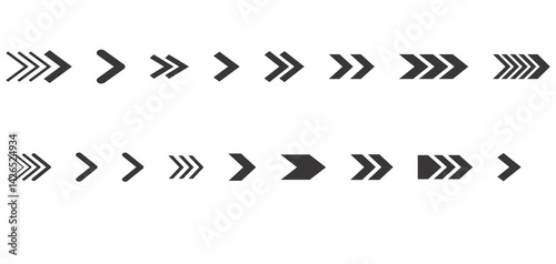 Set of Arrows isolated on transparent background