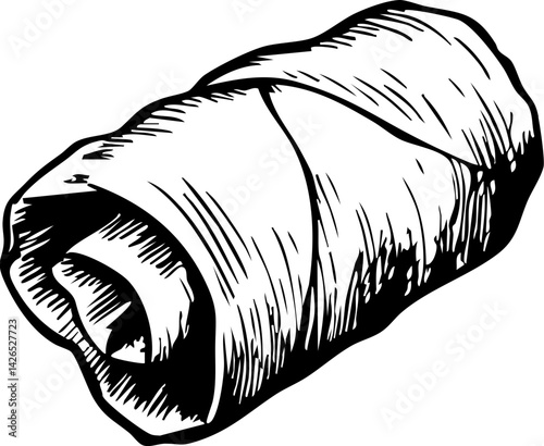 Rolling up deliciousness savory food roll kitchen illustration culinary delights close-up flavorful experience